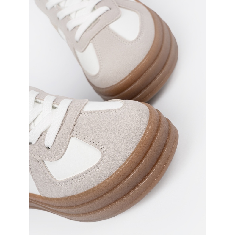 Shelvt Naisten urheilukengät paksumpi pohja valkoinen 1