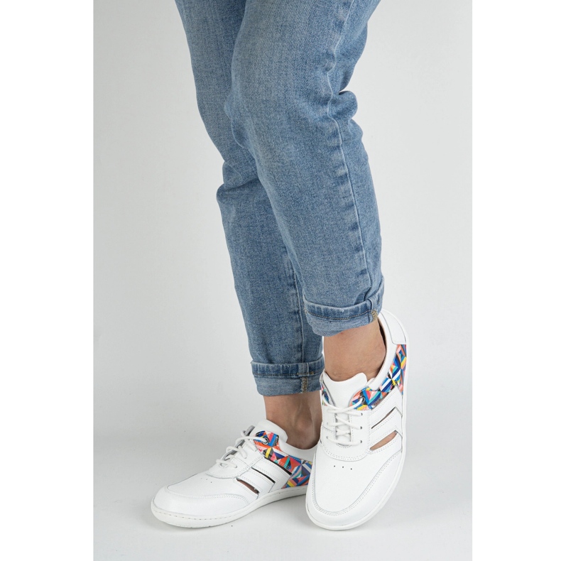 Paljain jaloin lenkkarit Naisten nahka minimalistinen layla Olivier White valkoinen 2