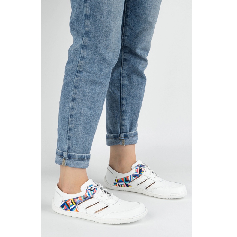 Paljain jaloin lenkkarit Naisten nahka minimalistinen layla Olivier White valkoinen 1