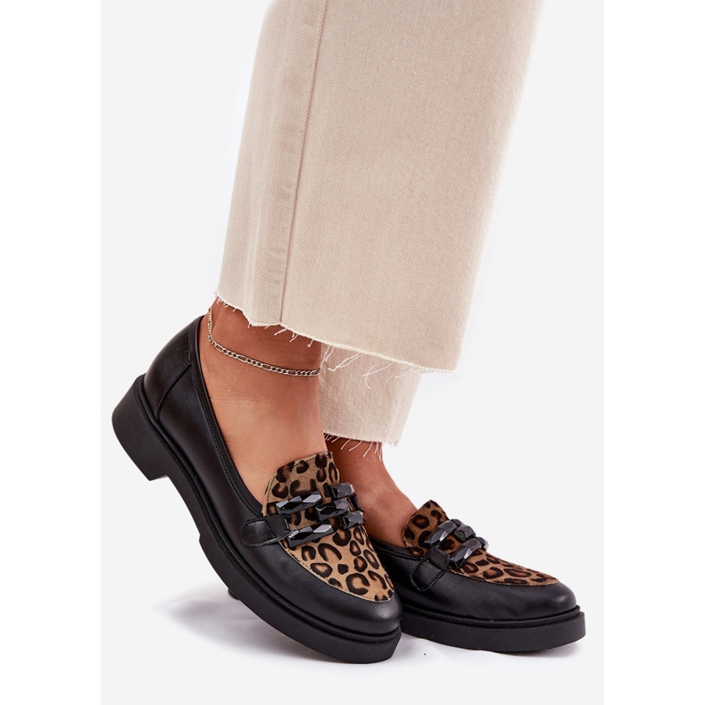 Nahkapäät koristeella ja leopardipainalla Laura Messi 2965 Musta 1