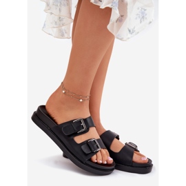 EVento Naisten tossut, joissa on kultaiset soljet mustat soljet 1