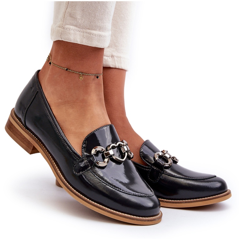 Laura Messi 2760 laivastonsininen nahkainen nahka lakatut leipät 4