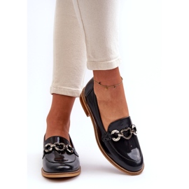 Laura Messi 2760 laivastonsininen nahkainen nahka lakatut leipät 2