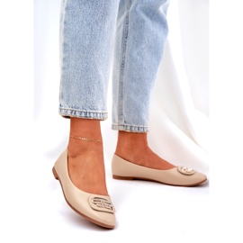 Seastar Naisten balleriinit tasaisella pohjalla koristeella 58p beige 1