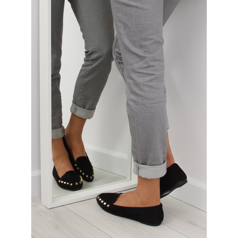 Mustat naisten housut napeilla musta 1388 Musta 1