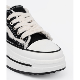 Shelvt Mustat naisten lenkkarit valkoisilla inserteillä 1