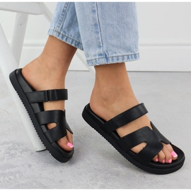 Naisten musta flip flops Vinceza 17401 4