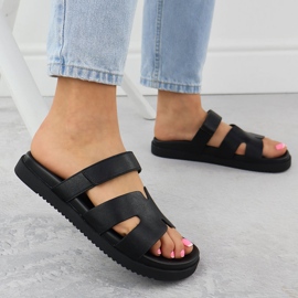 Naisten musta flip flops Vinceza 17401 6