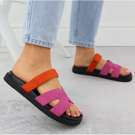 Naisten flip flops vaaleanpunainen oranssi Vinceza 17401 5