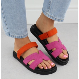 Naisten flip flops vaaleanpunainen oranssi Vinceza 17401 6