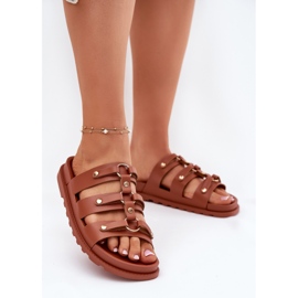 Inna Naisten tossut kameliraidoilla ruskea 2