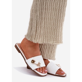 Inna Litteät naisten flopsit valkoisella jousella valkoinen 1