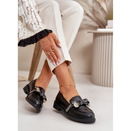 Naisten mokasiinit rusetilla S.Barski HY42-331 musta 4