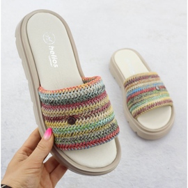 Naisten nahkainen flip flops lavalla MultiKolor Helios 156.731 monivärinen 1