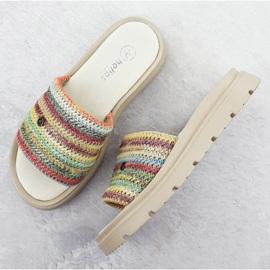 Naisten nahkainen flip flops lavalla MultiKolor Helios 156.731 monivärinen 3