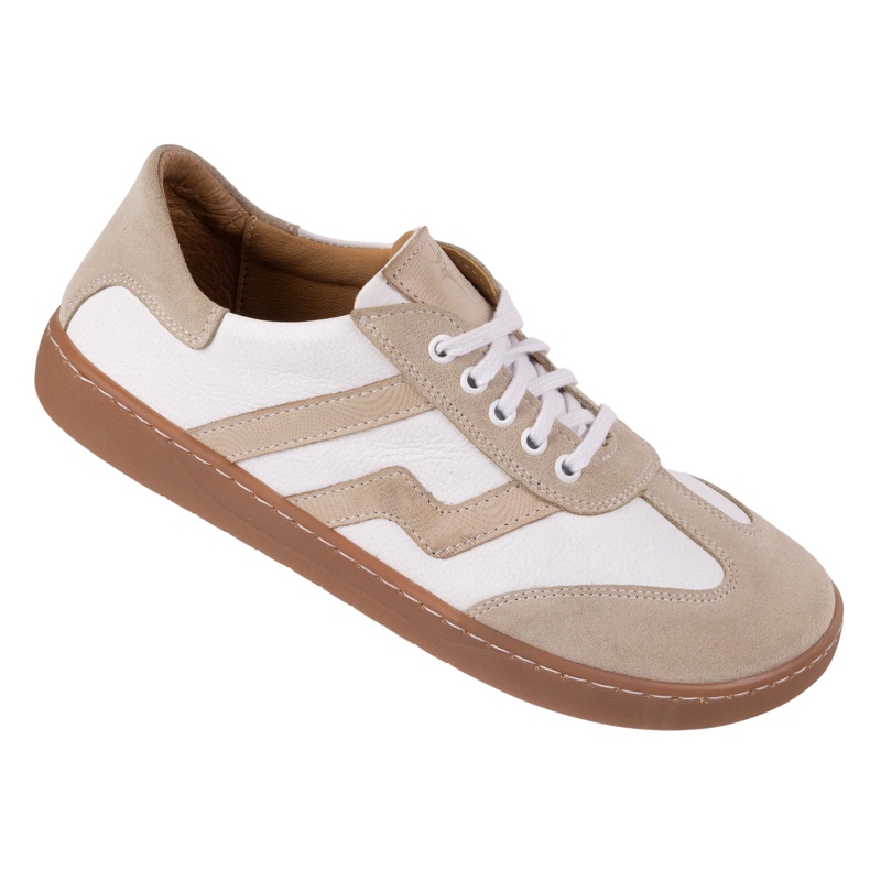 Paljain jaloin naisten nahkakengät Olivier Eliza Białe valkoinen 1