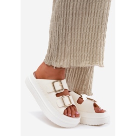 Inna Naisten flip flops lavalla Golden Ecru -solkeilla valkoinen 1