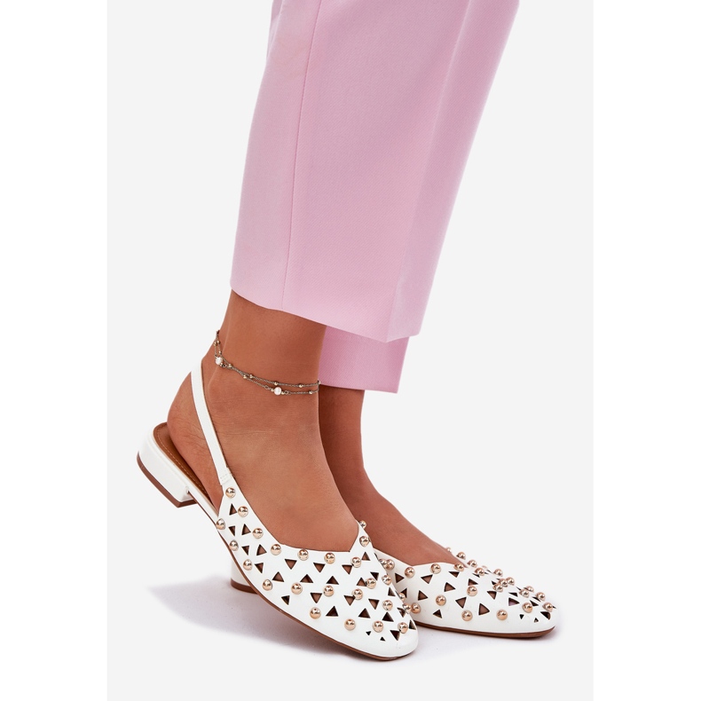 Inna Sisustettu litteä balleriinit valkoiset valkoinen 1