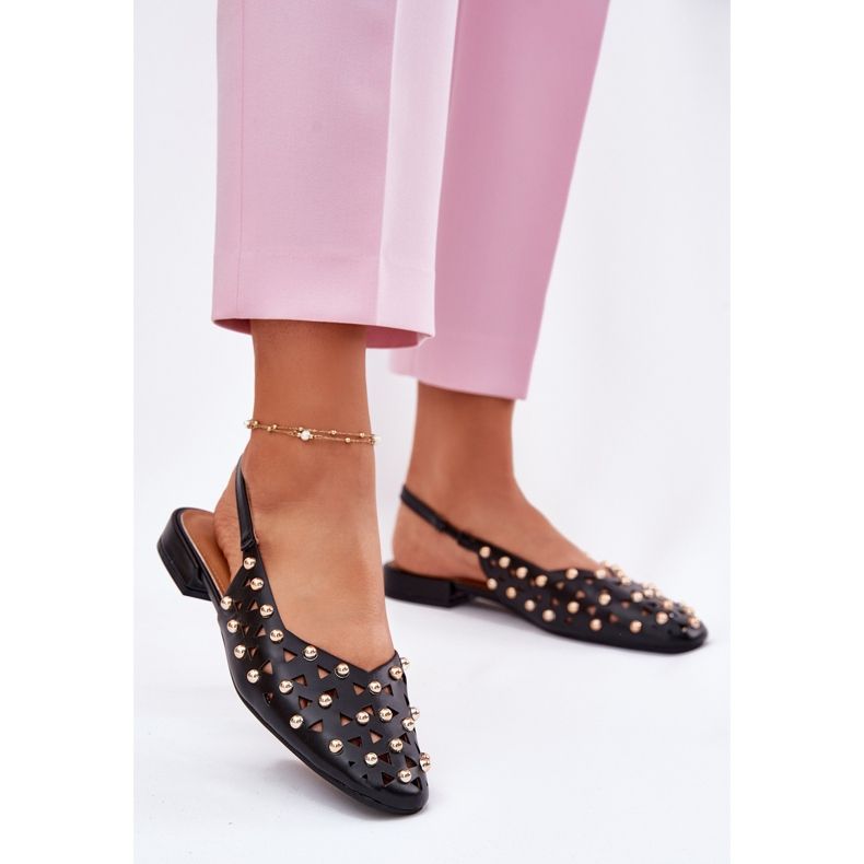 Inna Sisustettu litteä balleriinit mustat 2