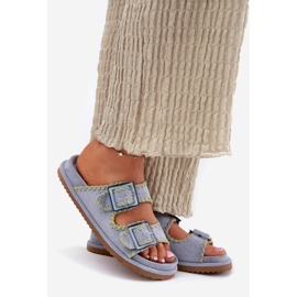 Inna Naisten flip flops solkilla ja koristeellinen sininen helma 1