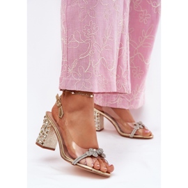 S.Barski Läpinäkyvät sandaalit MR51-705 Zloty Postissa kultainen 2