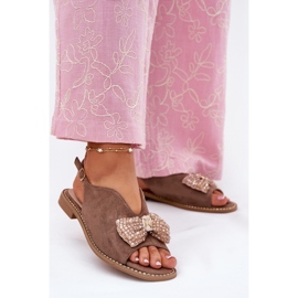 S.Barski Naisten sandaalit, joissa on litteä keula. Barski Kv51-014 Dark Beige 2