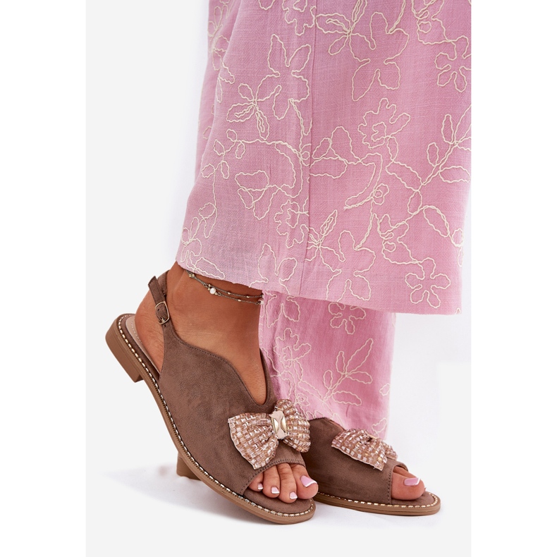 S.Barski Naisten sandaalit, joissa on litteä keula. Barski Kv51-014 Dark Beige 1