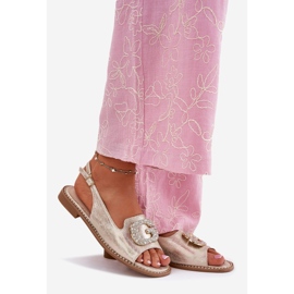 S.Barski Naisten sandaalit, joissa on koristeelliset yksityiskohdat S. Barski Kv51-081 PLN: stä kultainen 1