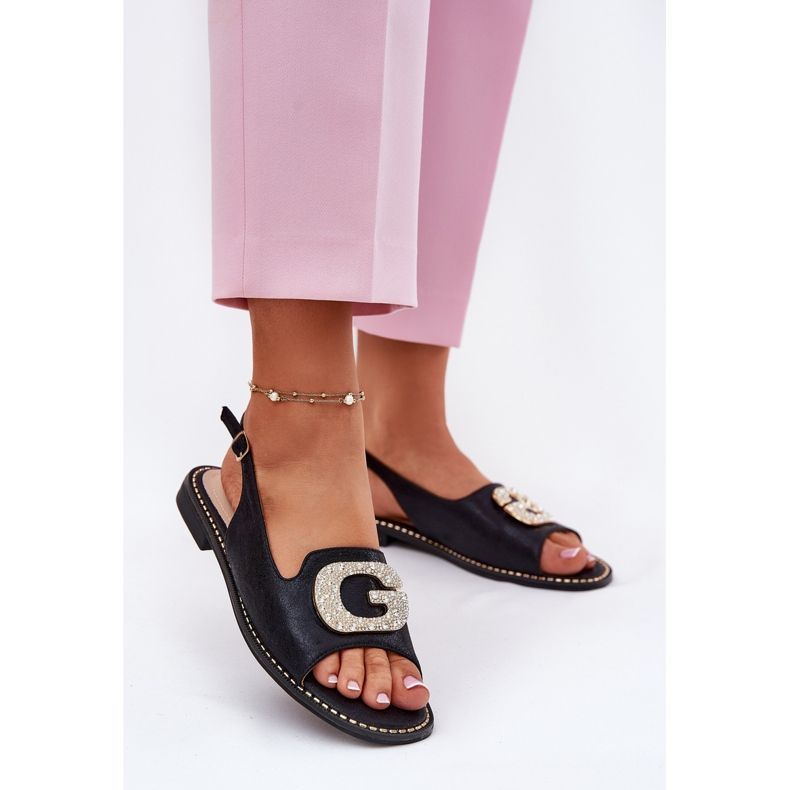 S.Barski Naisten sandaalit koristeellisella yksityiskohdilla S. Barski Kv51-081 musta 2