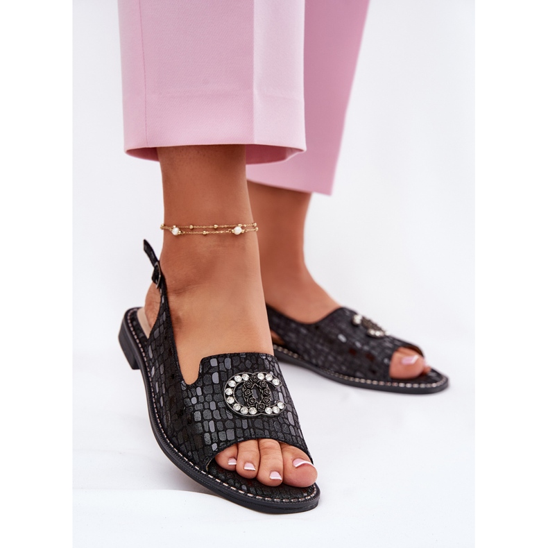 S.Barski Nahka-sandaalit, joissa on litteä korko S. Barski Kv51-096 Musta 2