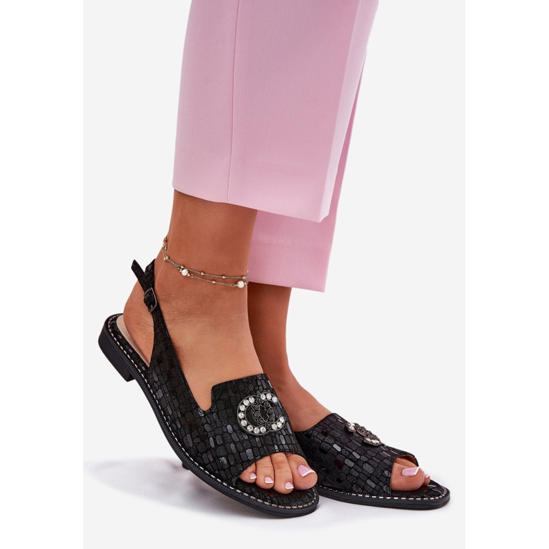 S.Barski Nahka-sandaalit, joissa on litteä korko S. Barski Kv51-096 Musta 1