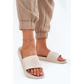 EVento Kevyet naisten tossut koristeellisella painikkeella beige 2