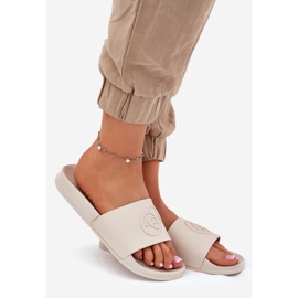 EVento Kevyet naisten tossut koristeellisella painikkeella beige 1