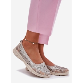 EVento Nahkainen avoimet kevyet balleriinit kultaiset balleriinit kultainen 1