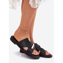 Naisten litteät korkokengät koristeellisella Vinceza 17385 mustalla yksityiskohdilla 1