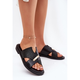 Naisten litteät korkokengät koristeellisella Vinceza 17385 mustalla yksityiskohdilla 2