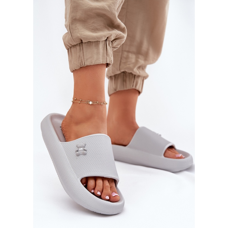 Naisten vaahtokykyt flops lavalla Vinceza Teddy Bear 75210 harmaa 2