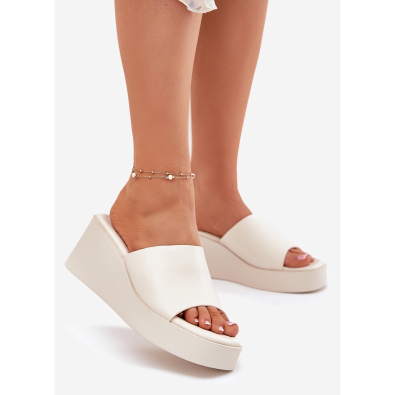 Inna Naisten flip flops ankkori -nahka Bright Beige 1