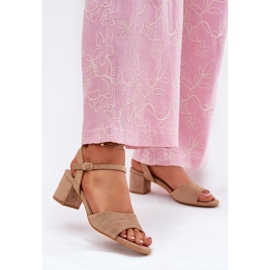 EVento Eco mokkanahka klassinen naisten korkokengät beige sandaalit 2