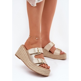 Inna Naisten kiilat kiilalla punoksella ja kultaisilla kiinnikkeillä kultainen 2