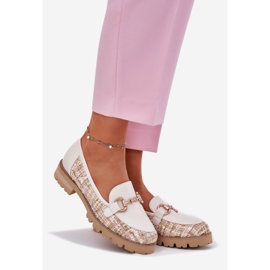 Naisten nahkaiset leipät kultaisilla yksityiskohdilla Laura Messi 2938 Light Beige 1