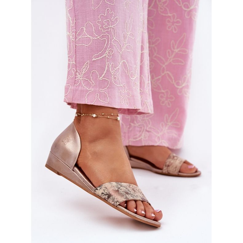 Maciejka-nahka sandaalit 01971-71 PLN kultainen 2