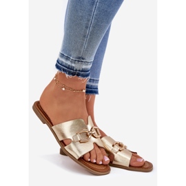 EVento Naisten litteät flopsit koristeellisella kultaisella yksityiskohdilla kultainen 1