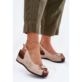 EVento Naisten kevyet sandaalit mukavuuskengille beige-kulta kultainen 2