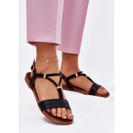 S.Barski Naisten litteät sandaalit, joissa on raidat S. Barski KV51-120 Musta 2