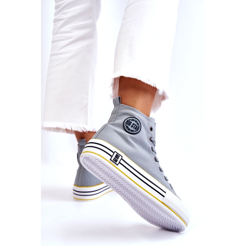 Naisten korkean materiaalin lenkkarit Big Star LL274188 -alustalla vaaleansininen 2