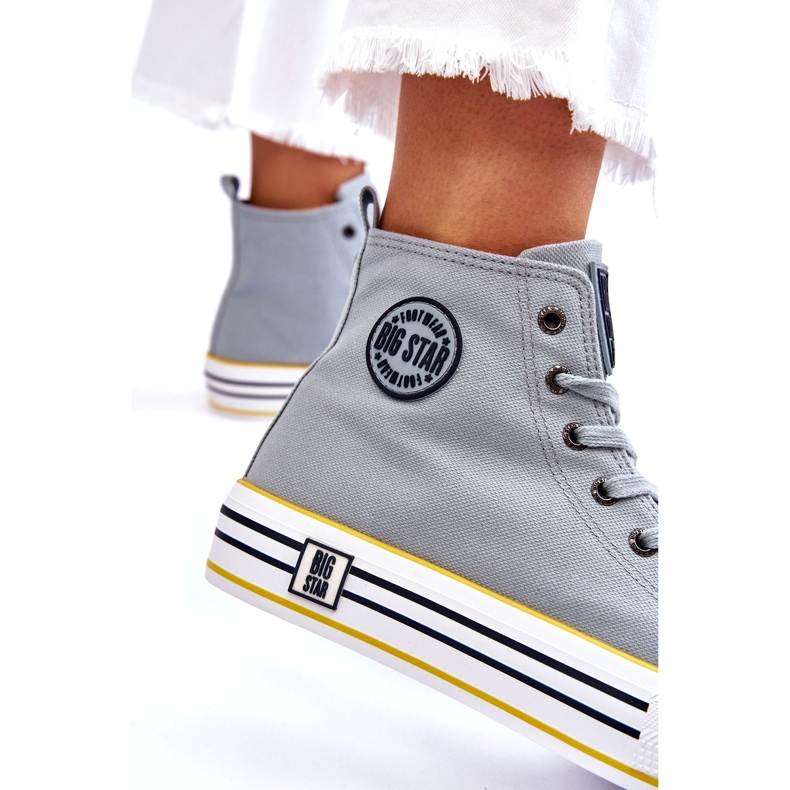 Naisten korkean materiaalin lenkkarit Big Star LL274188 -alustalla vaaleansininen 3