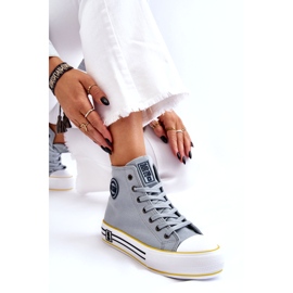 Naisten korkean materiaalin lenkkarit Big Star LL274188 -alustalla vaaleansininen 4