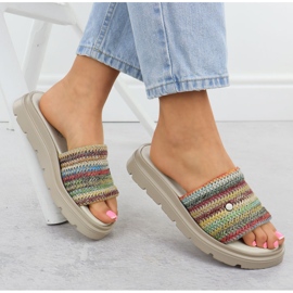 Naisten nahkainen flip flops lavalla MultiKolor Helios 156.731 monivärinen 4