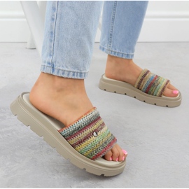 Naisten nahkainen flip flops lavalla MultiKolor Helios 156.731 monivärinen 5